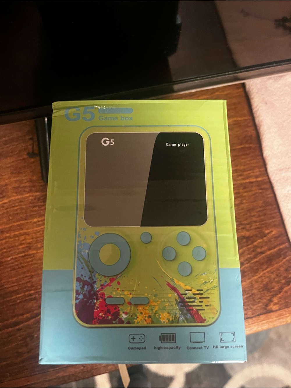 Nintendo G5 Handheld Game Console in Lime Green and Light Blue
